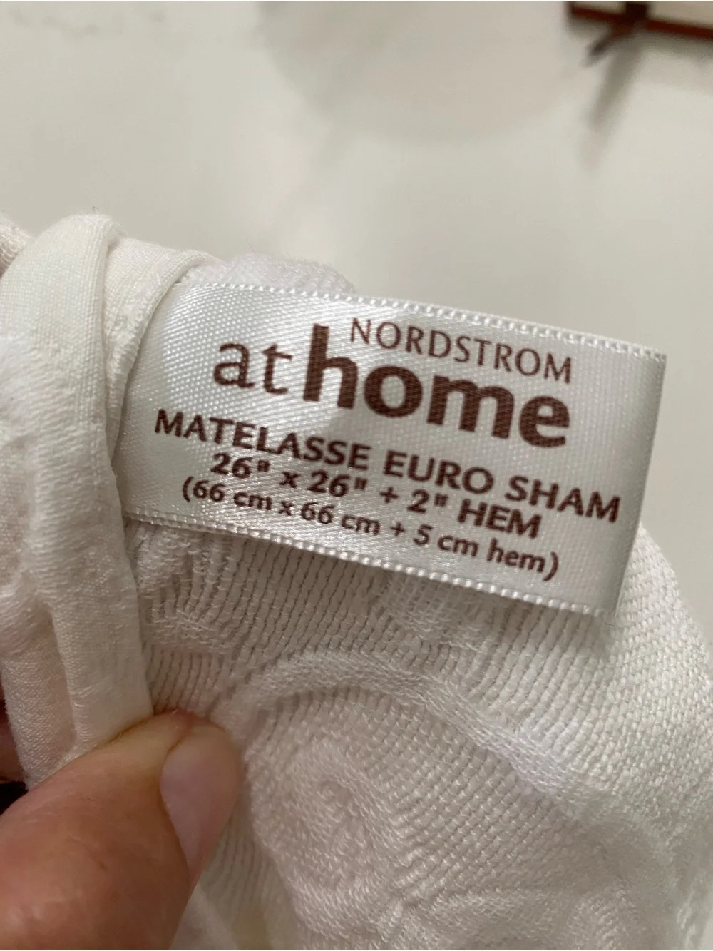 Nordstrom Home White Matelasse Embroidered Pillow Euro Shams Set of 3 square 26”